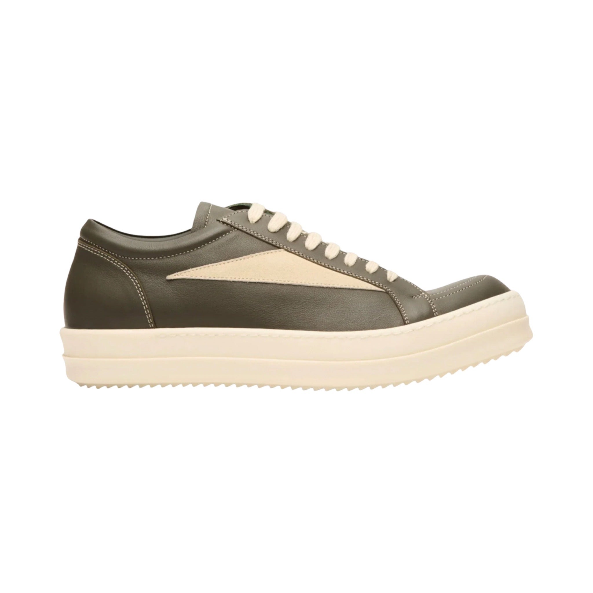 Rick Owens Leather Vintage Sneaks Bosco/Milk