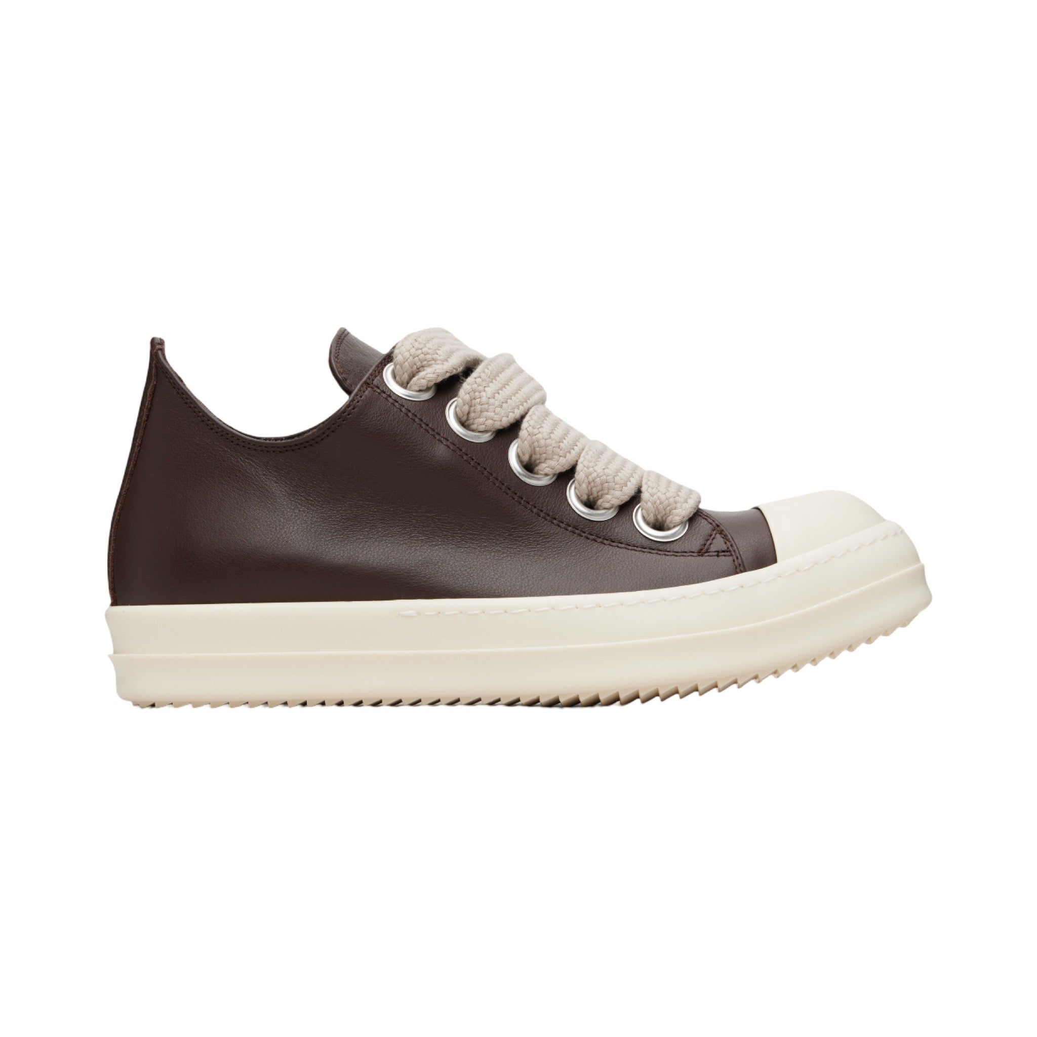 Rick Owens Leather Jumbo Lace Low Macassar/Milk