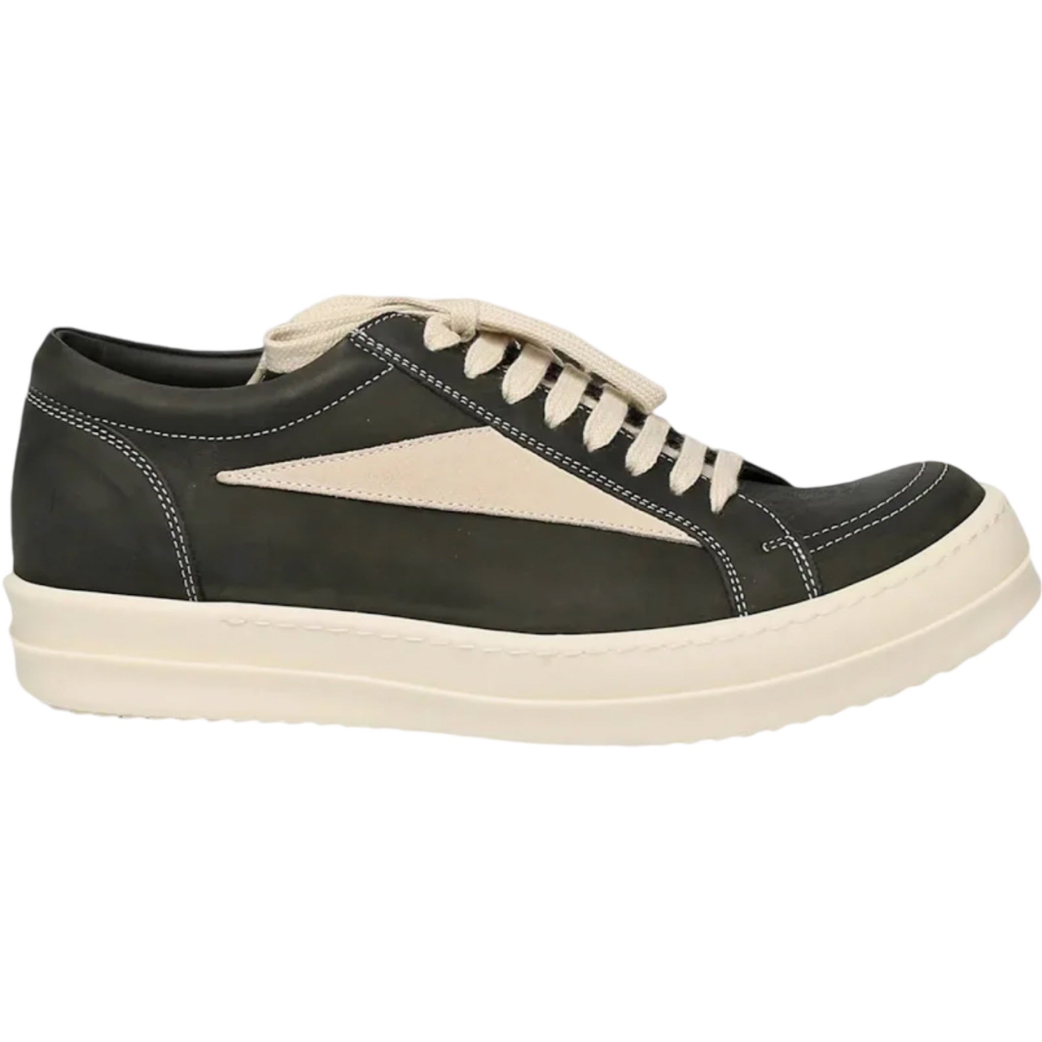 Rick Owens Leather Vintage Sneaks Forest/Milk
