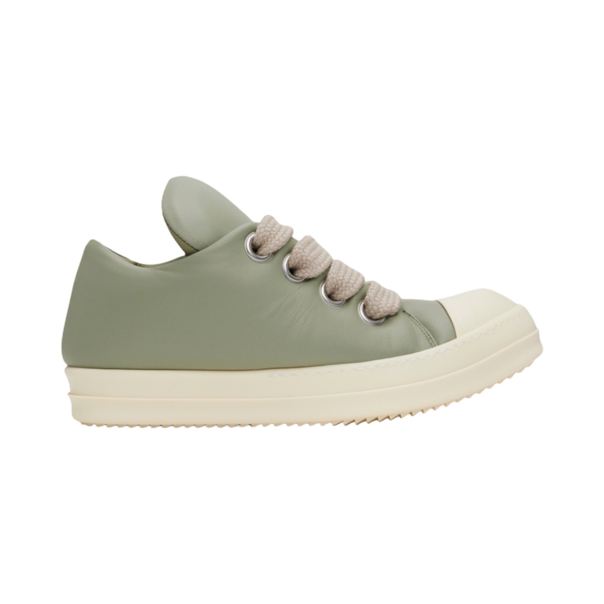 Rick Owens Leather Puffer Jumbo Lace Low Celadon/Milk