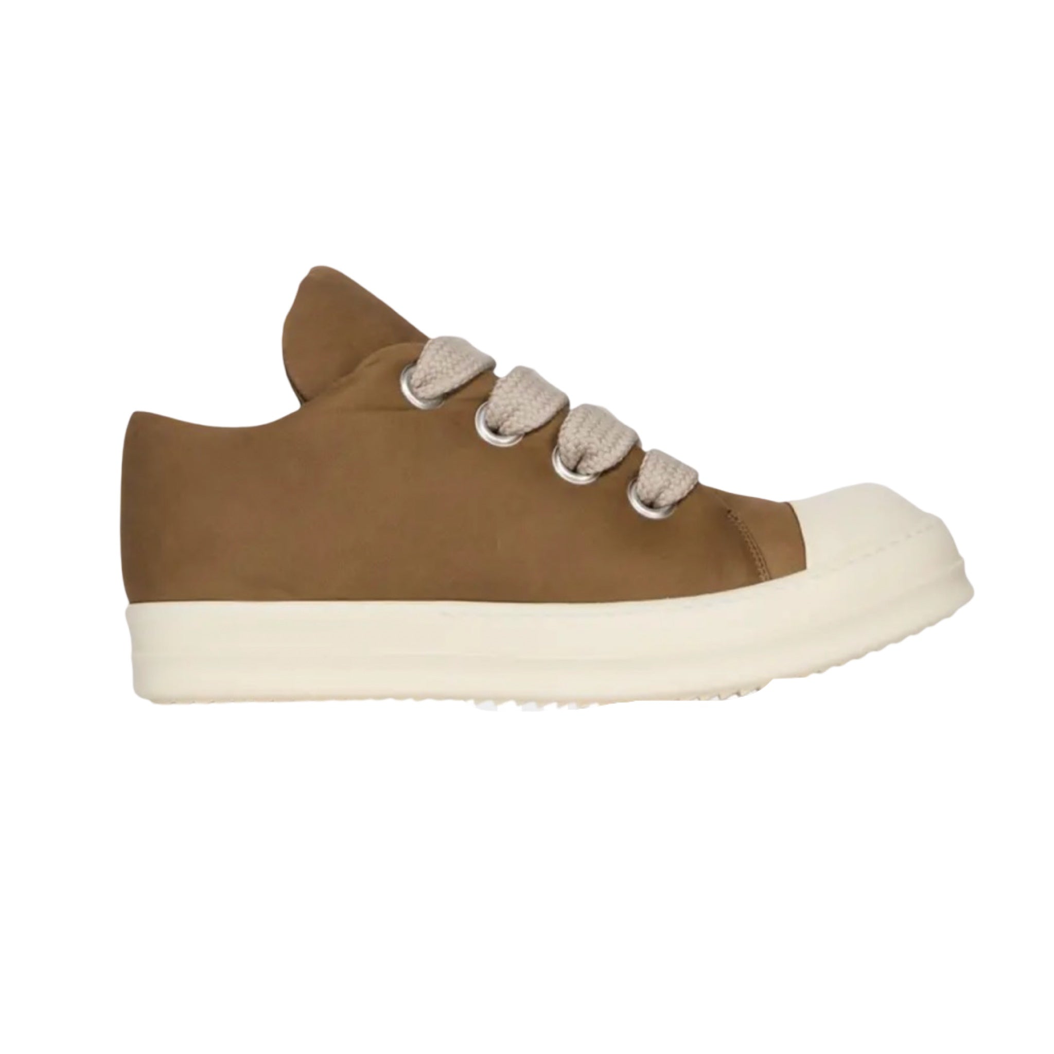 Rick Owens Leather Puffer Jumbo Lace Low Bean/Milk