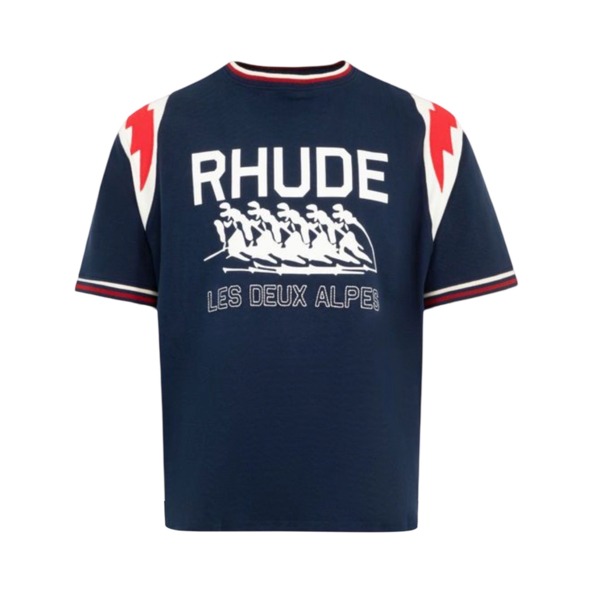 Rhude Lightning Ringer Tee Navy/White
