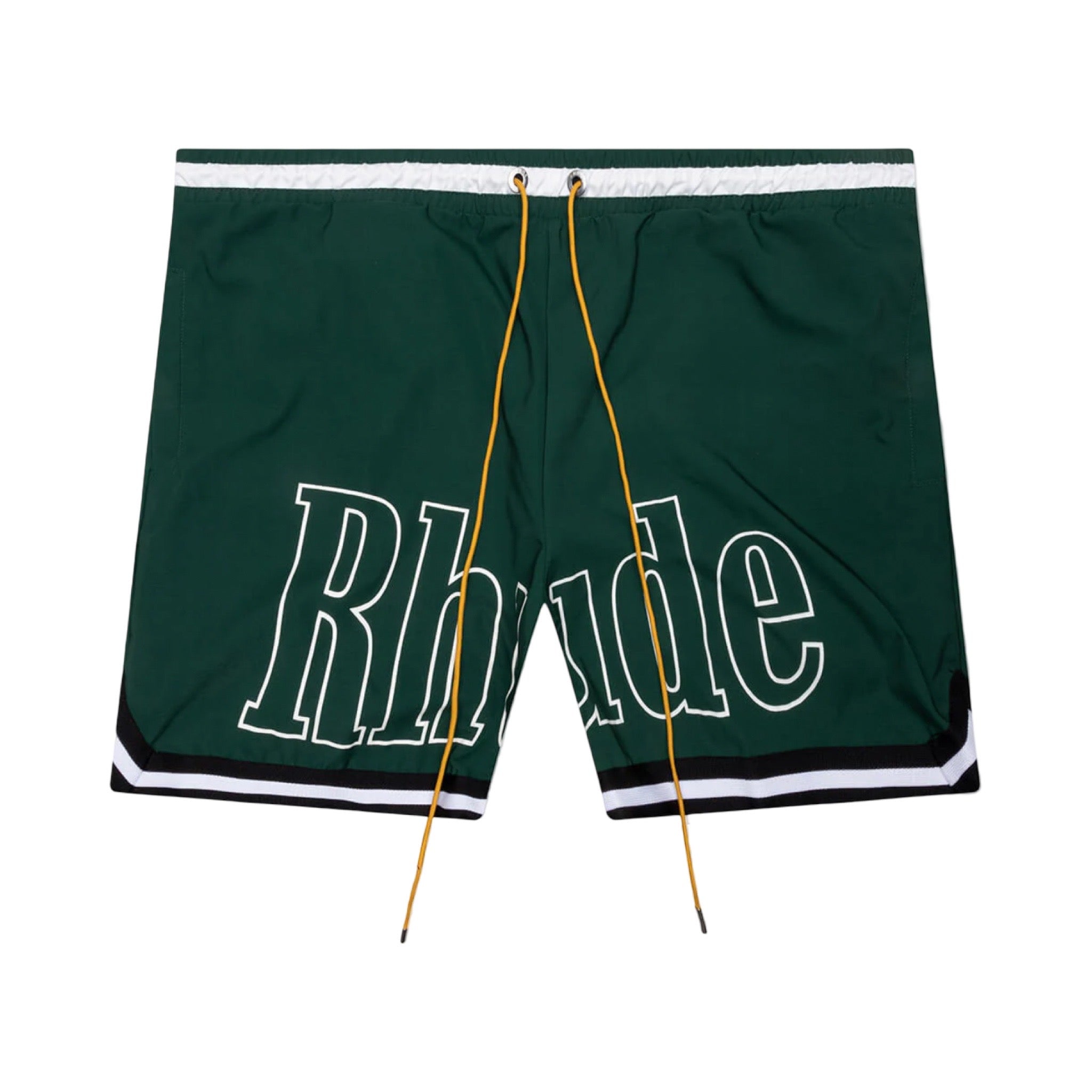 Rhude Logo Basketball Swim Shorts Forest Green