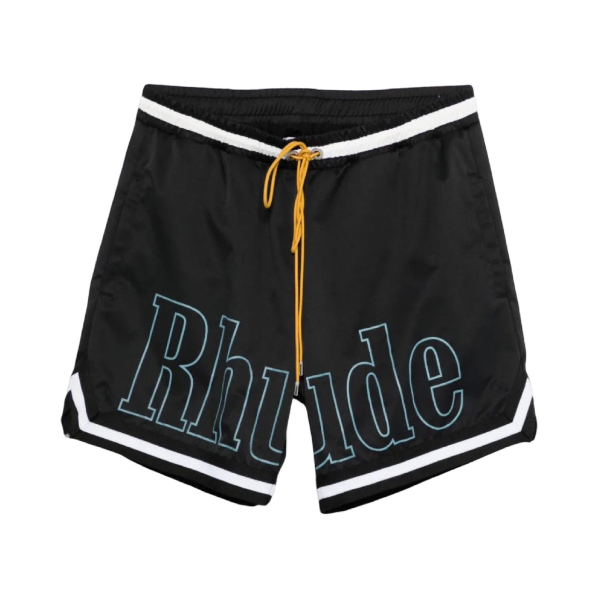 Rhude Logo Basketball Swim Shorts Black/Blue