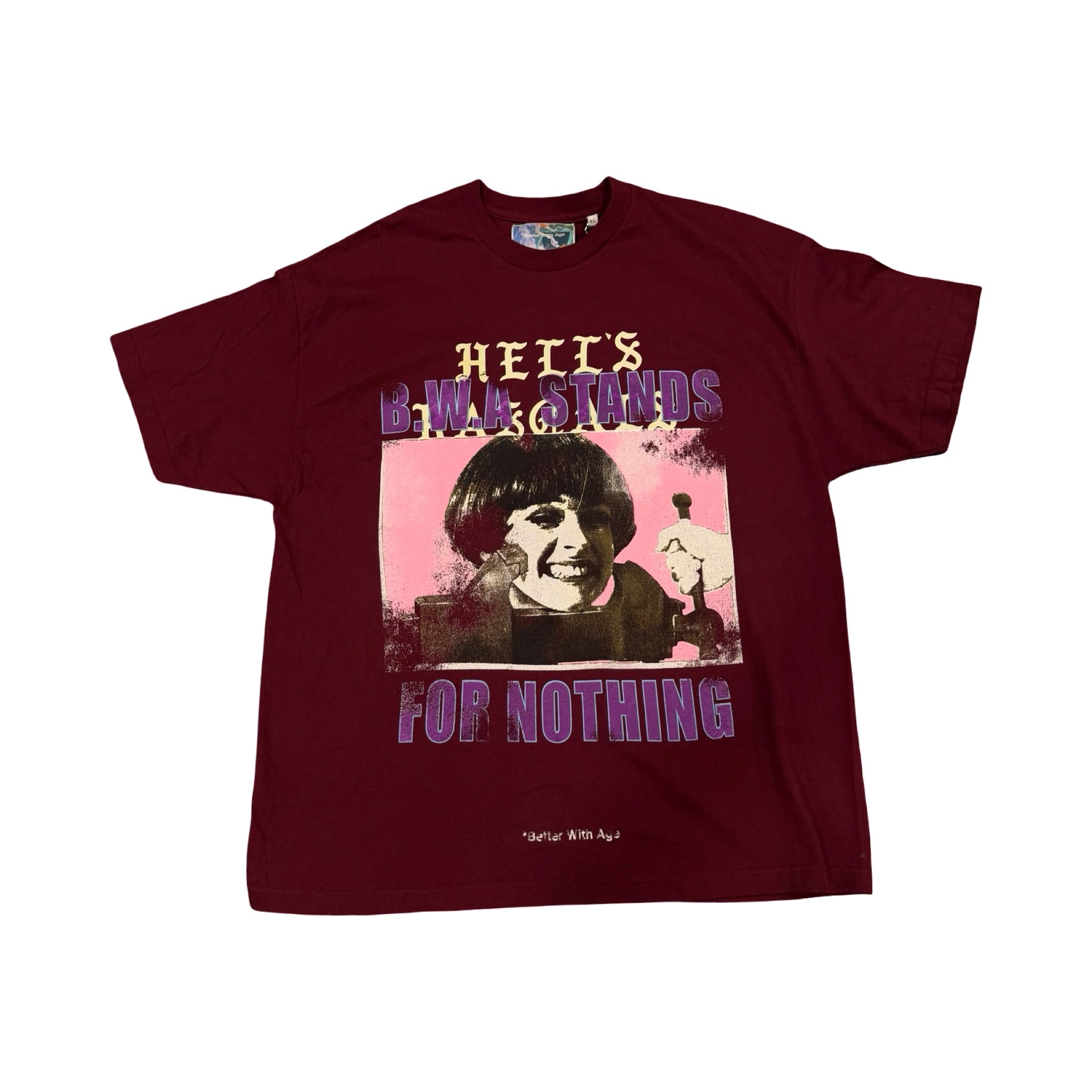 *Better With Age Modest Tee Burgundy
