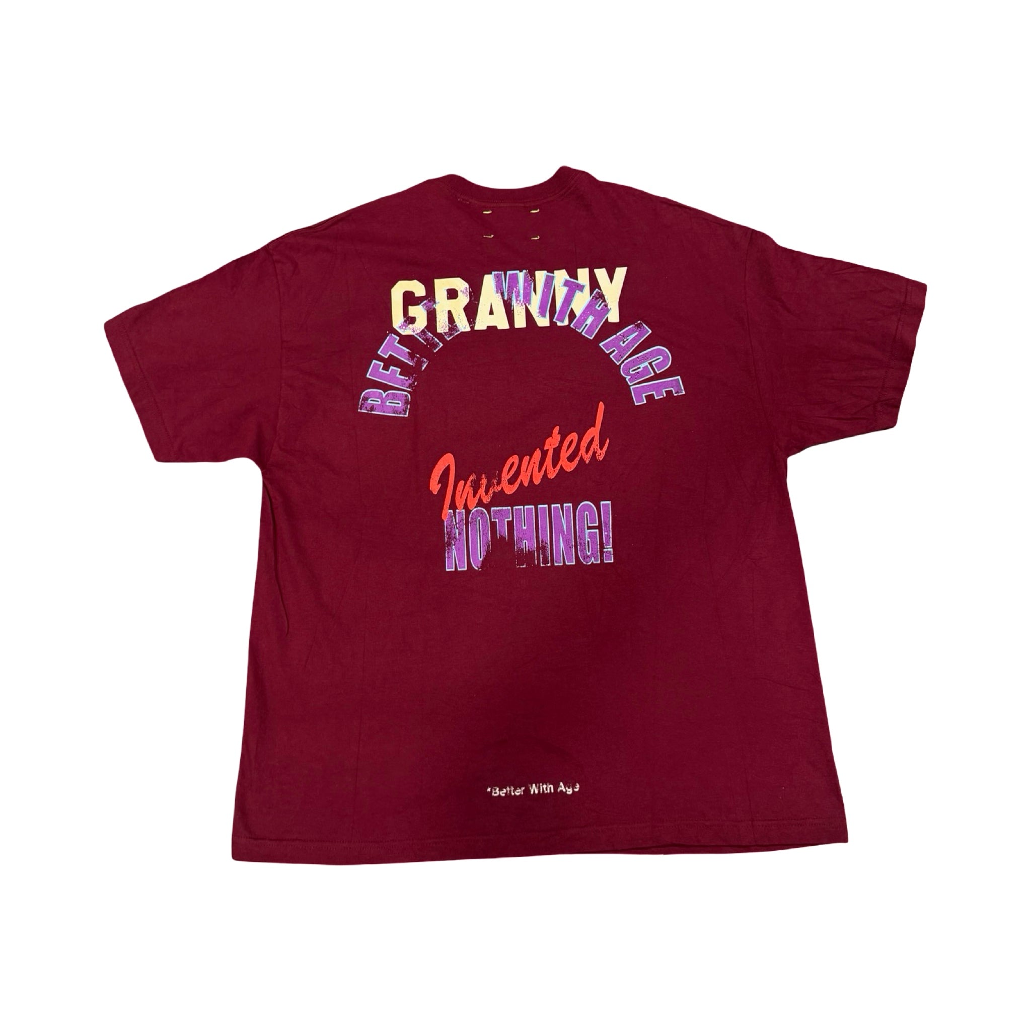 *Better With Age Modest Tee Burgundy