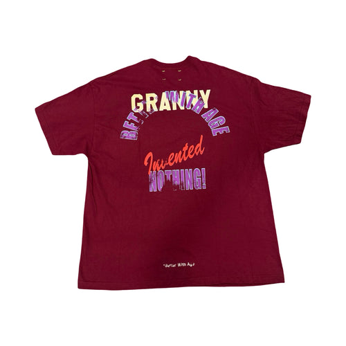 *Better With Age Modest Tee Burgundy
