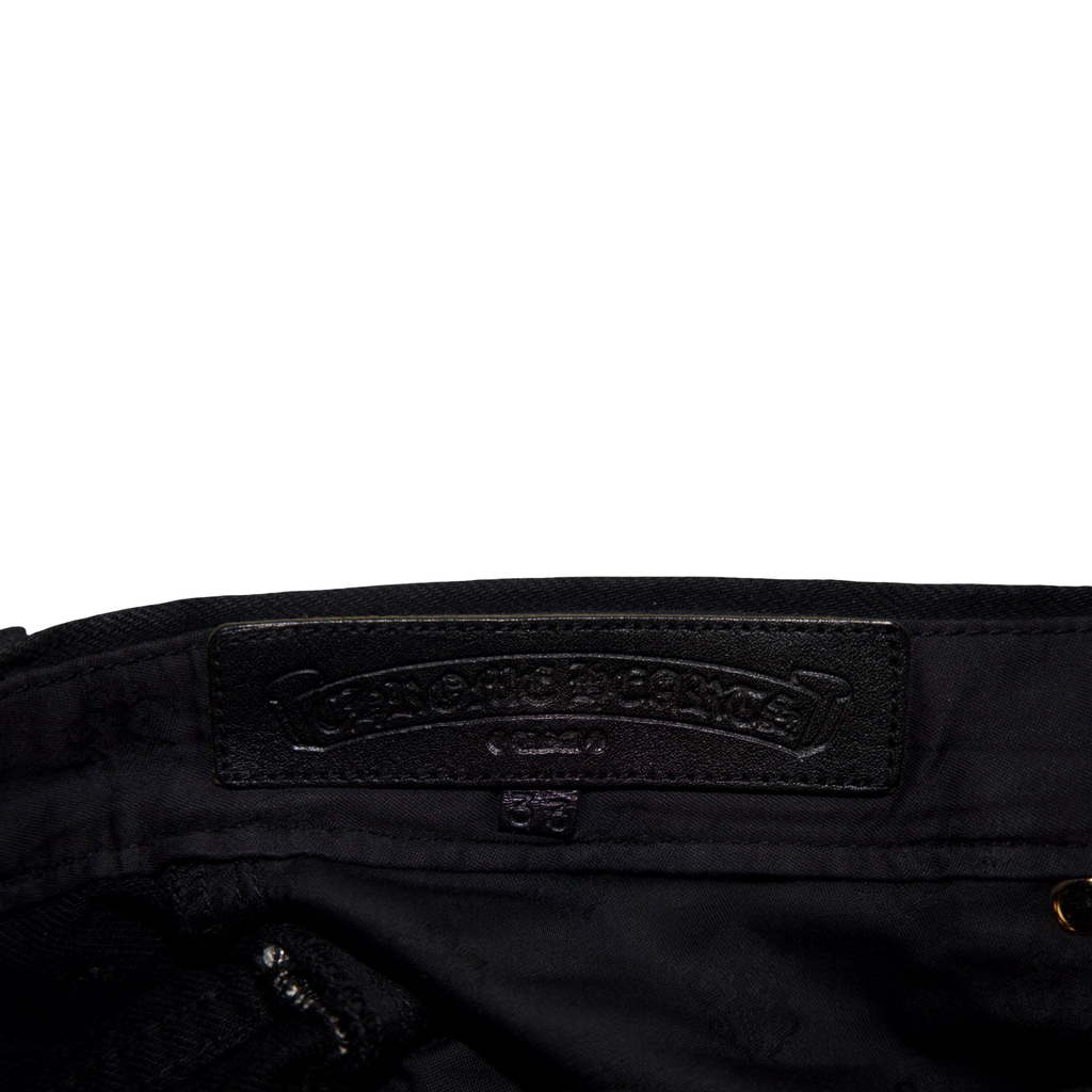 Chrome Hearts  Leopard Green Leather Cross Patch Jeans