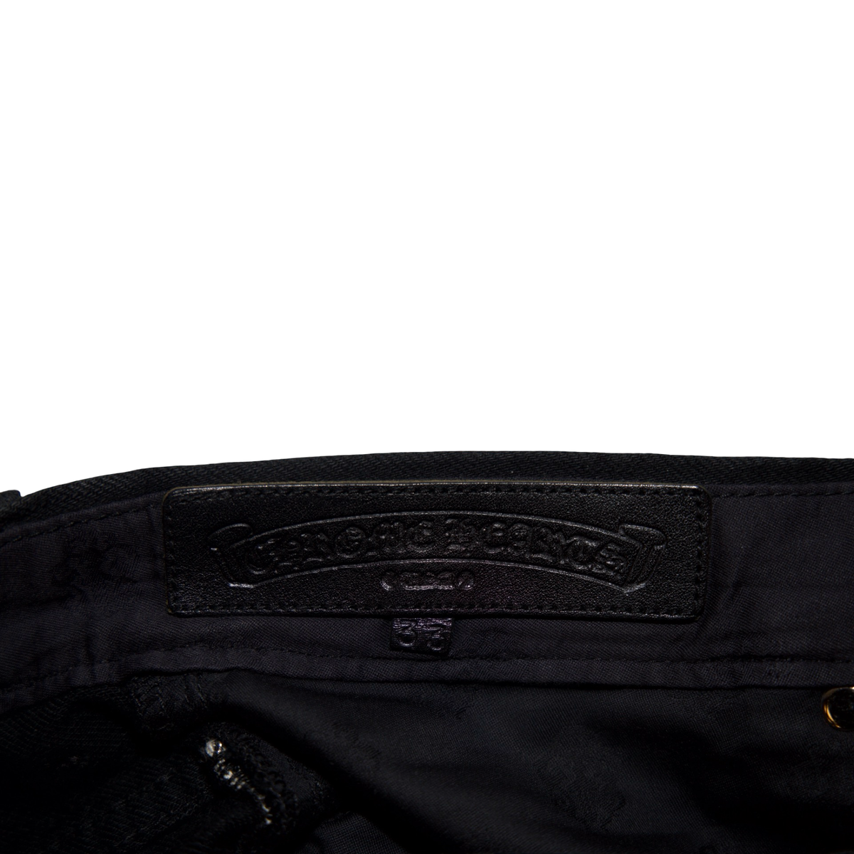 Chrome Hearts  Leopard Green Leather Cross Patch Jeans