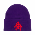 Chrome Hearts Triple Cross Beanie Purple/Red