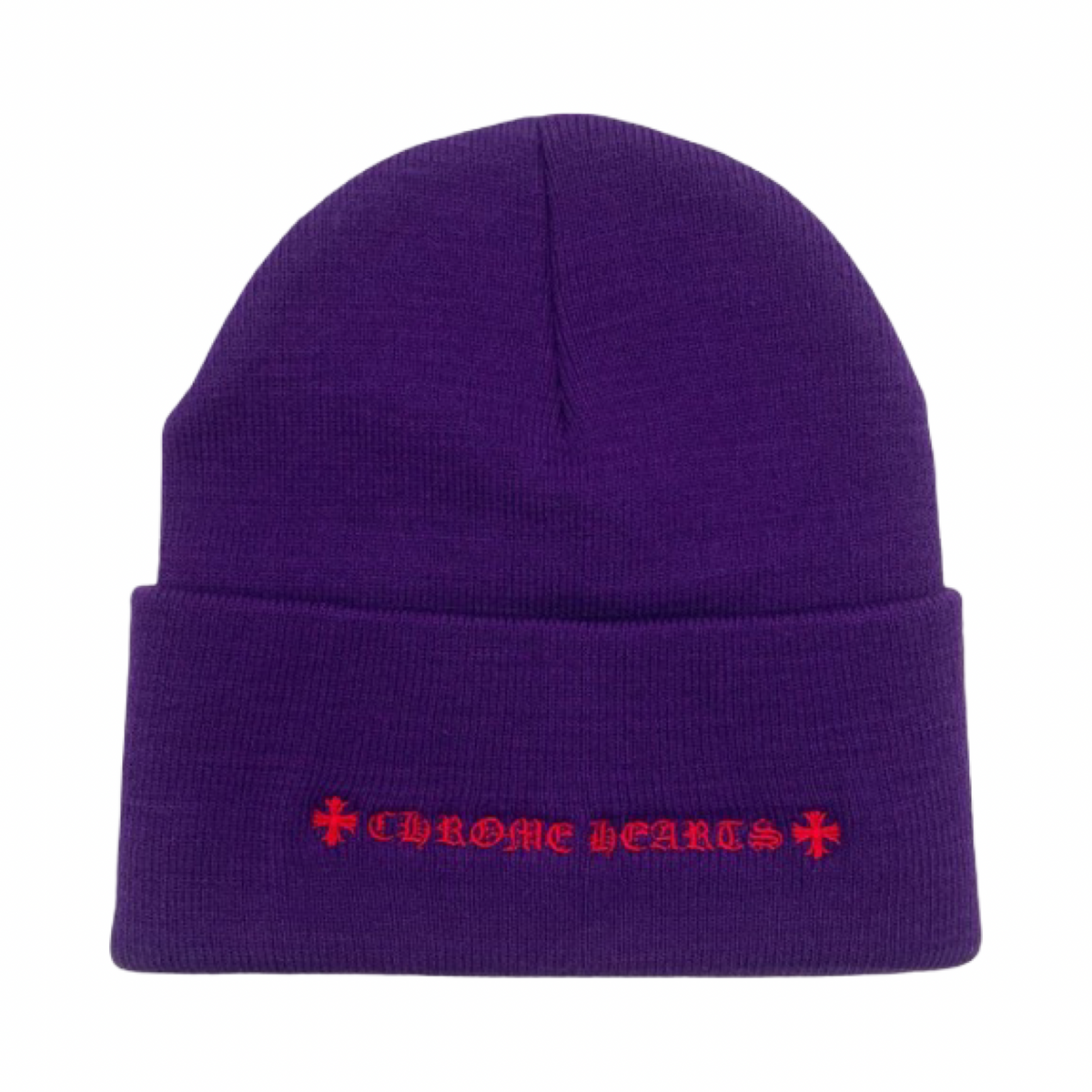 Chrome Hearts Triple Cross Beanie Purple/Red