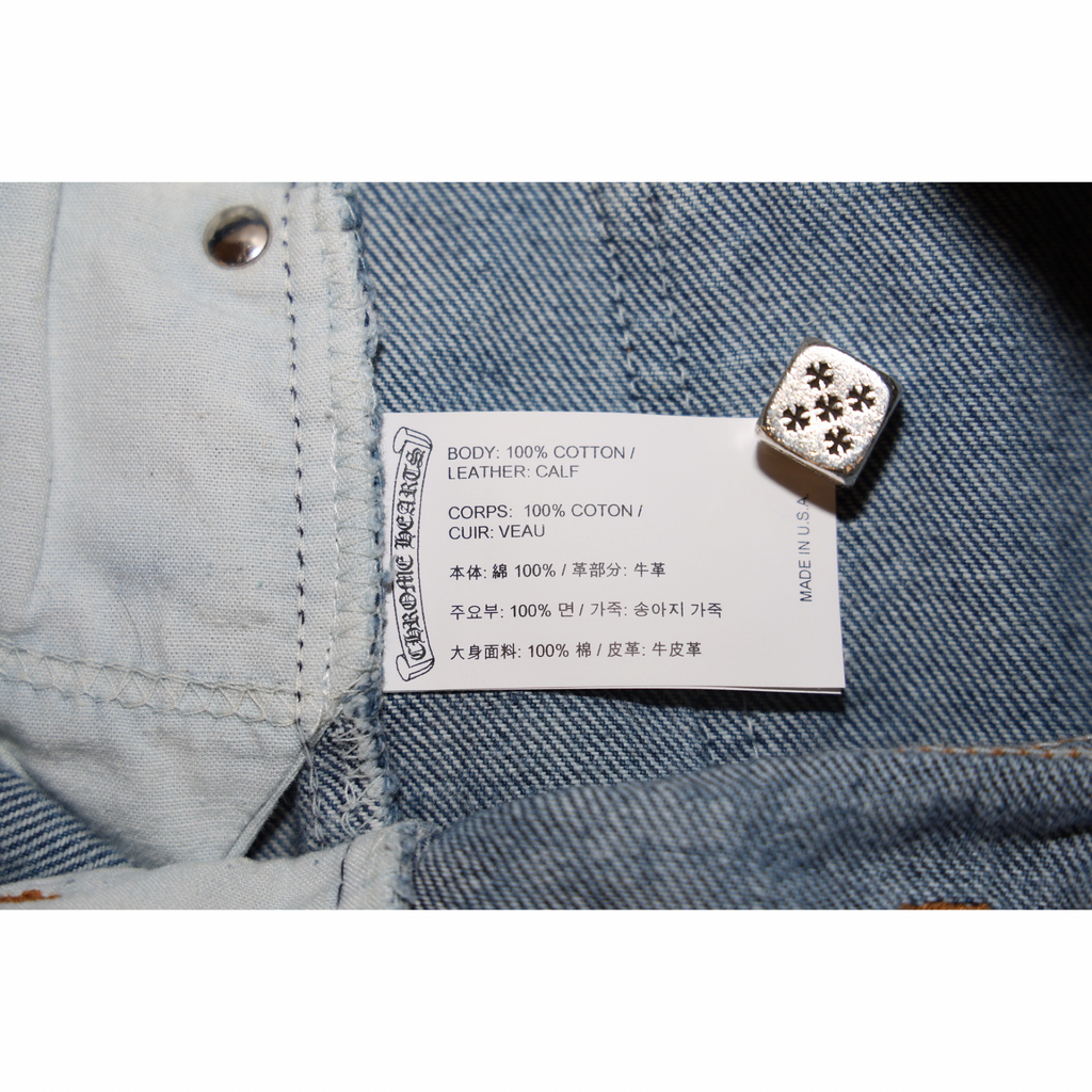 Chrome Hearts Levi's 517 Blue Cross Patch Stencil Jeans Dark Wash