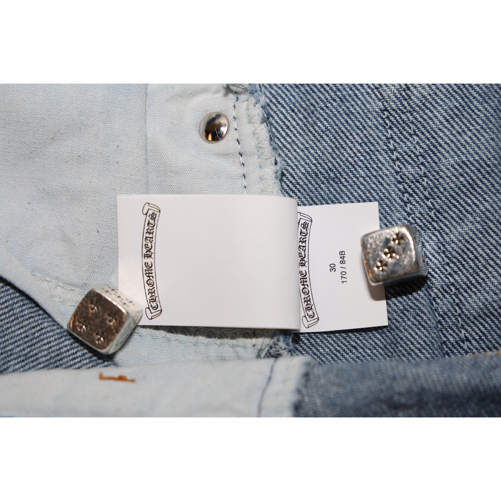 Chrome Hearts Levi's 517 Blue Cross Patch Stencil Jeans Dark Wash