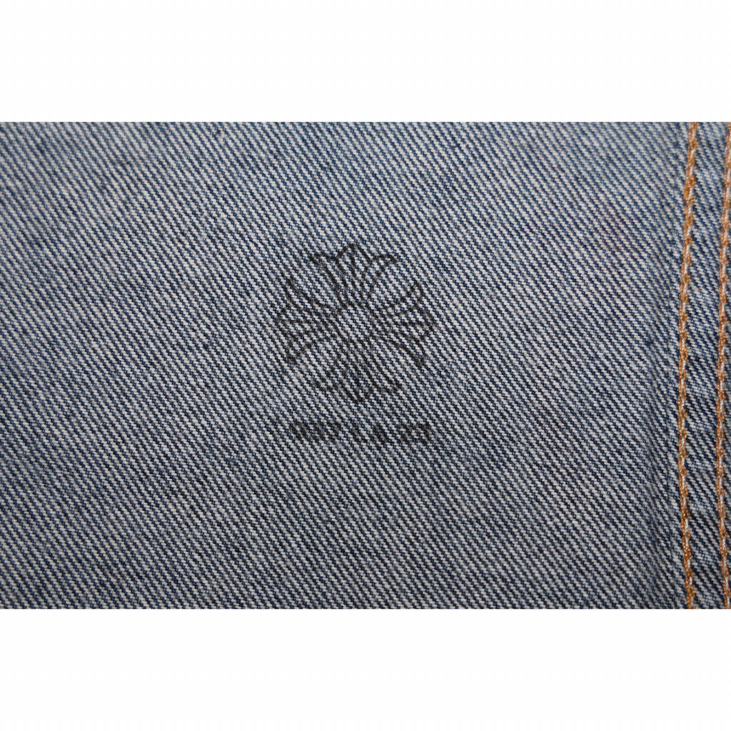 Chrome Hearts Levi's 517 Blue Cross Patch Stencil Jeans Dark Wash
