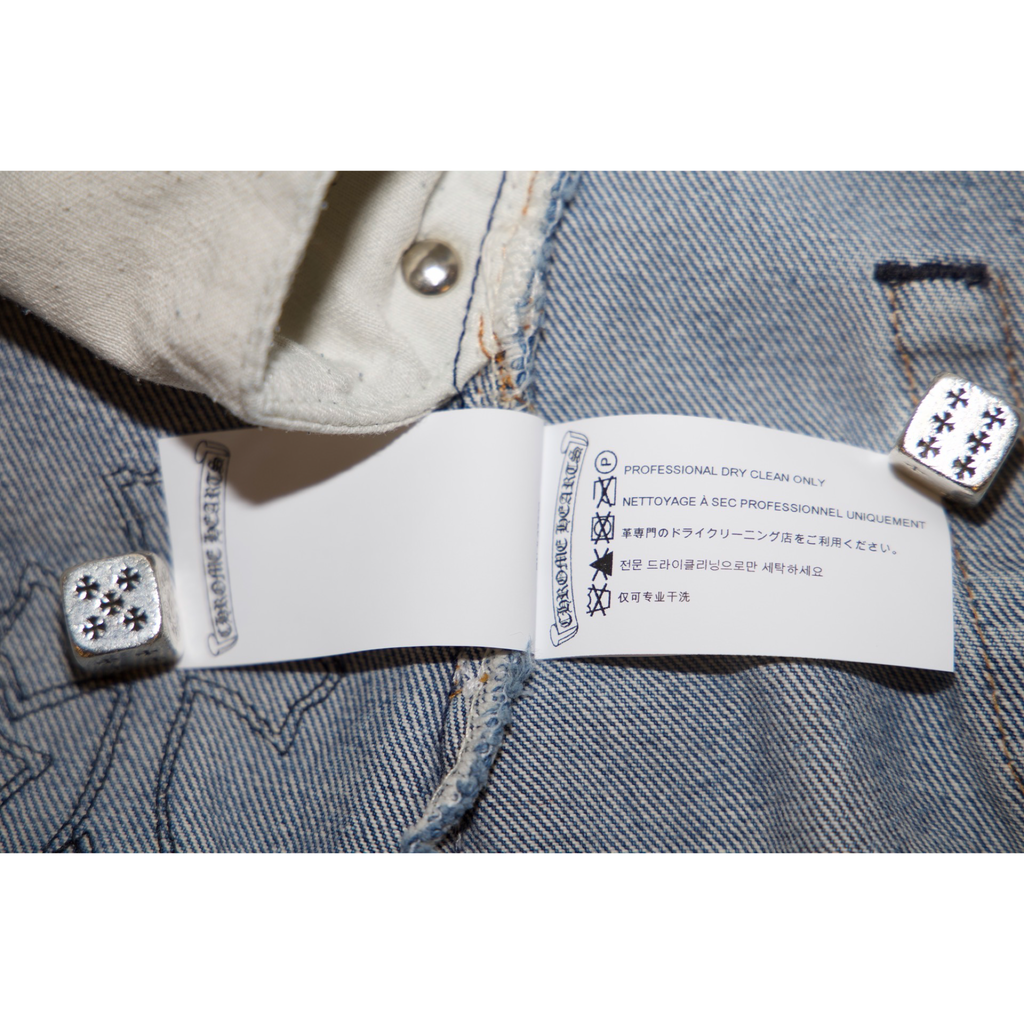 Chrome Hearts Levi’s 501 Light Denim Black Cross Patch Jeans