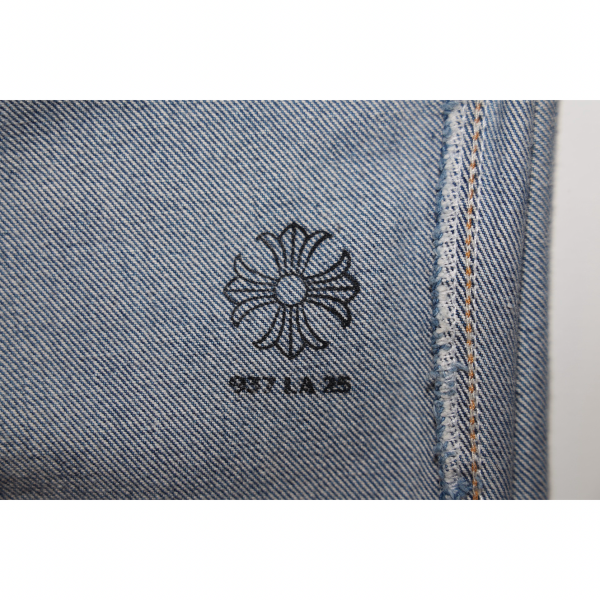 Chrome Hearts Levi’s 501 Light Denim Black Cross Patch Jeans