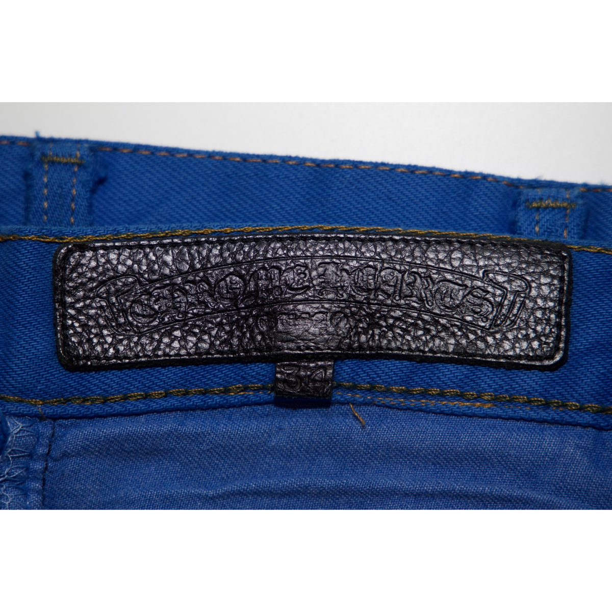 Chrome Hearts Levi's 501 London Exclusive Blue Dyed Cross Patch Jeans