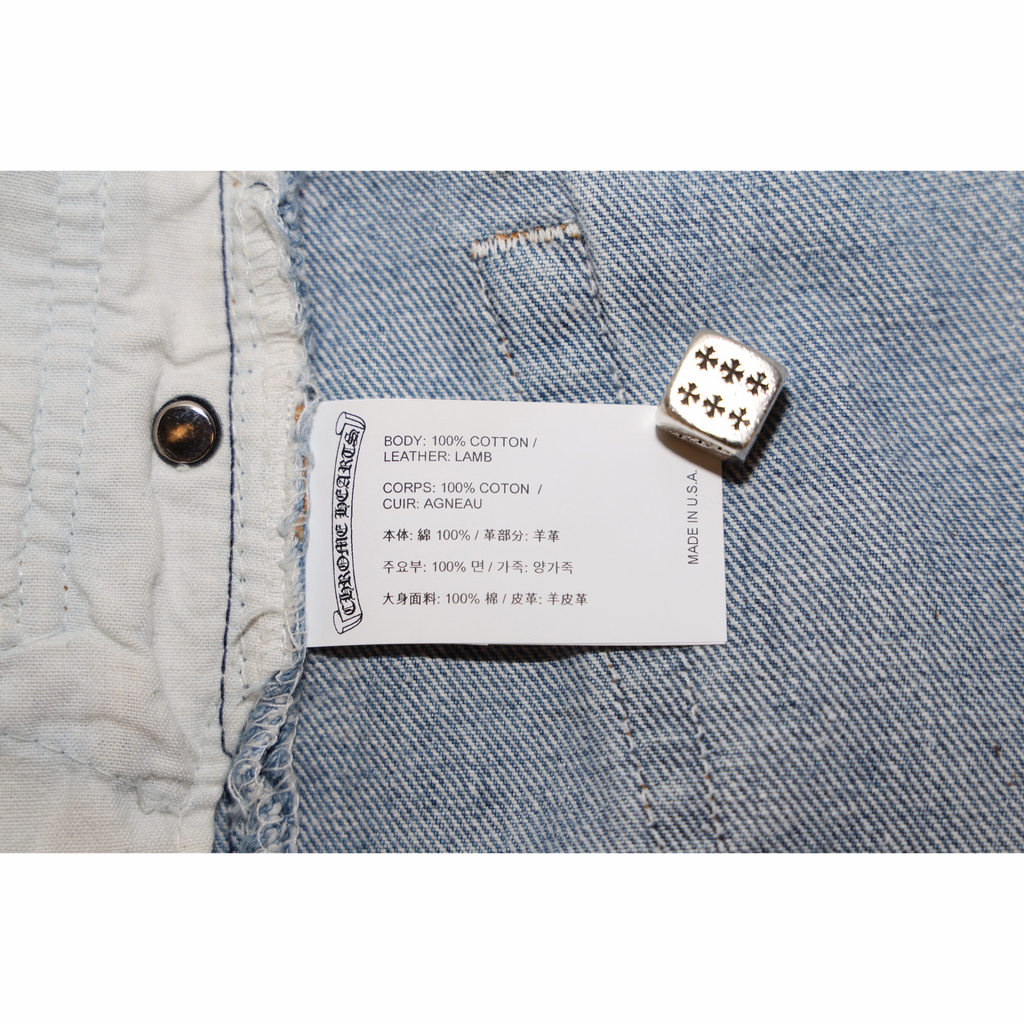 Chrome Hearts Levi’s 501 Dirty Light Wash Cross Patch Jeans