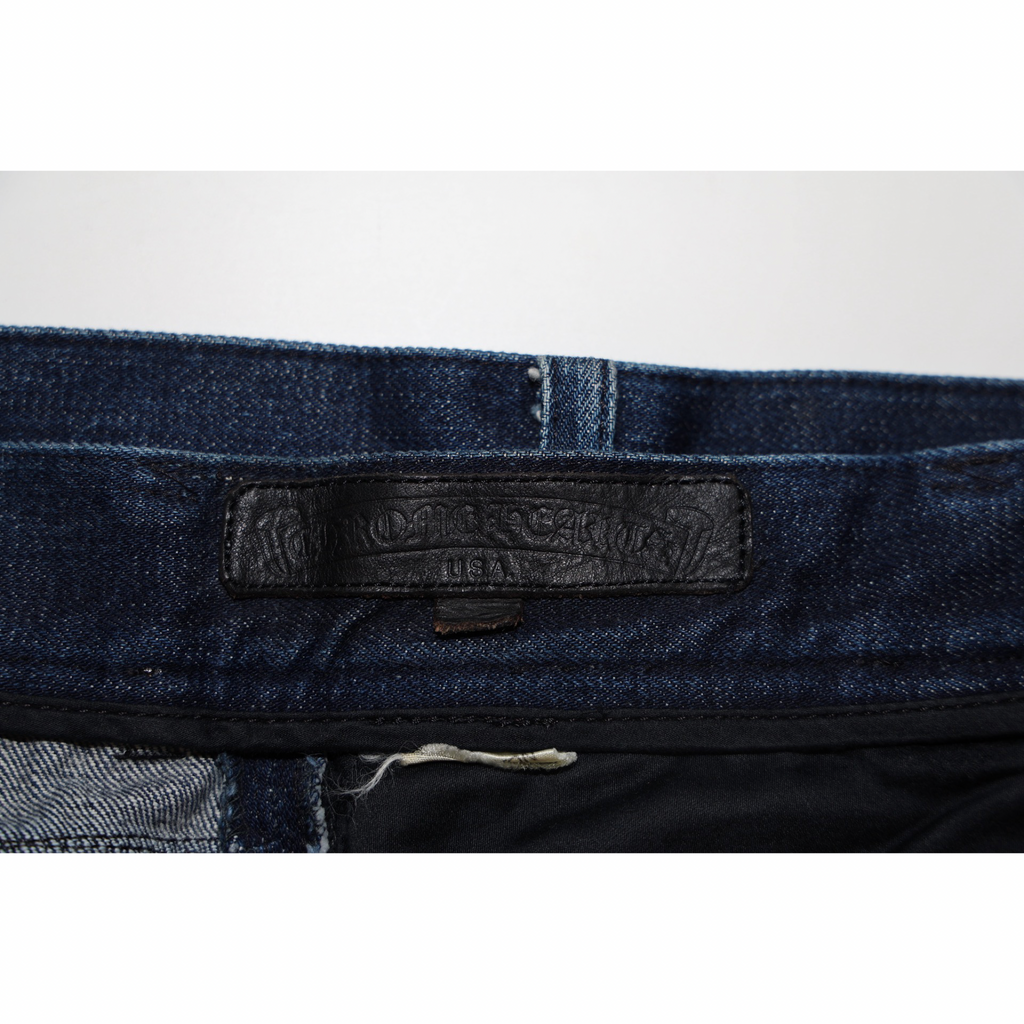 Chrome Hearts Vintage Navy Black White Patch Jeans