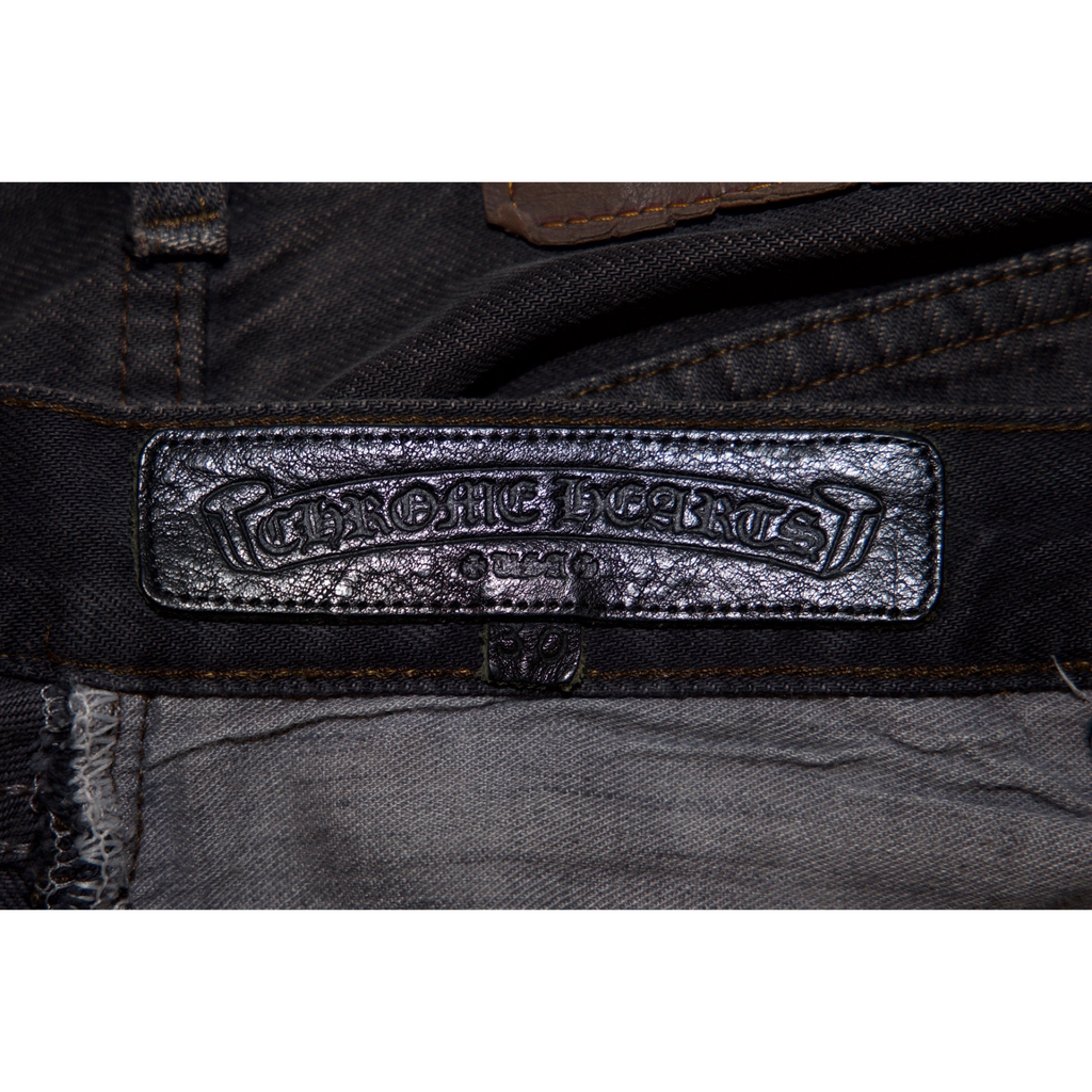 Chrome Hearts Levi's 501 Grey & Black Cross Patch Jeans