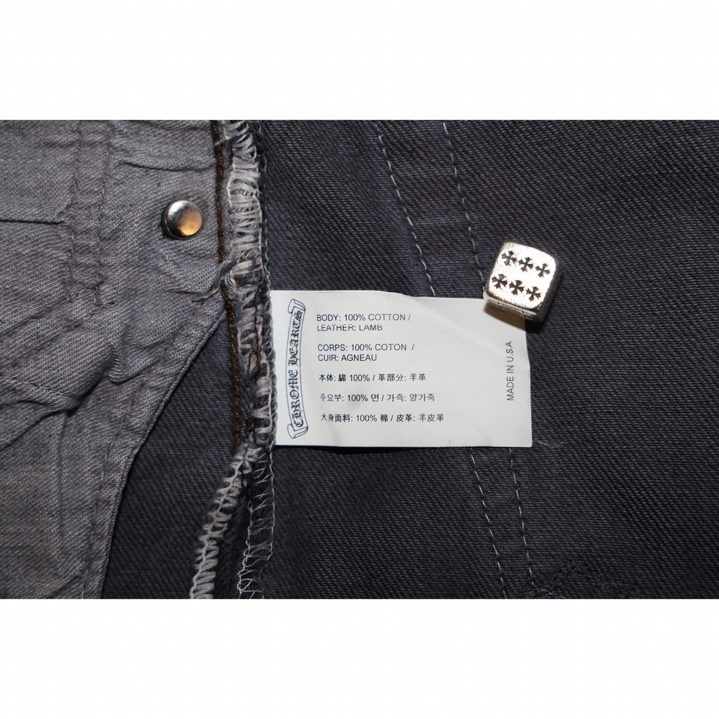 Chrome Hearts Levi's 501 Grey & Black Cross Patch Jeans