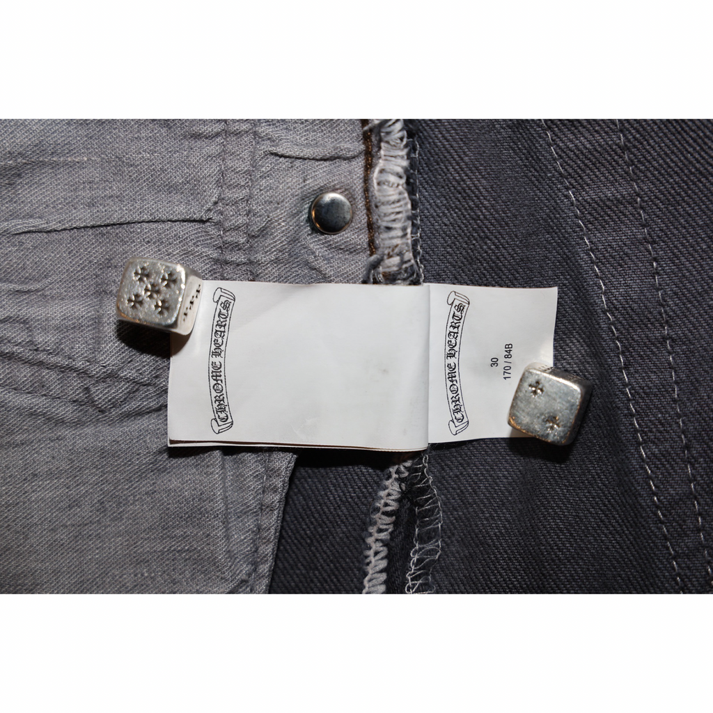 Chrome Hearts Levi's 501 Grey & Black Cross Patch Jeans