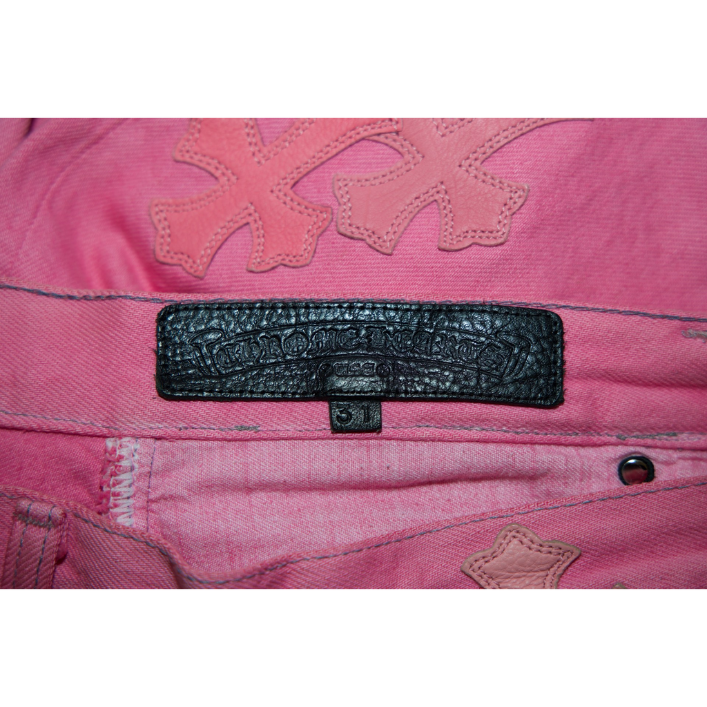 Chrome Hearts Levi's 501 Pink Cross Patch Jeans