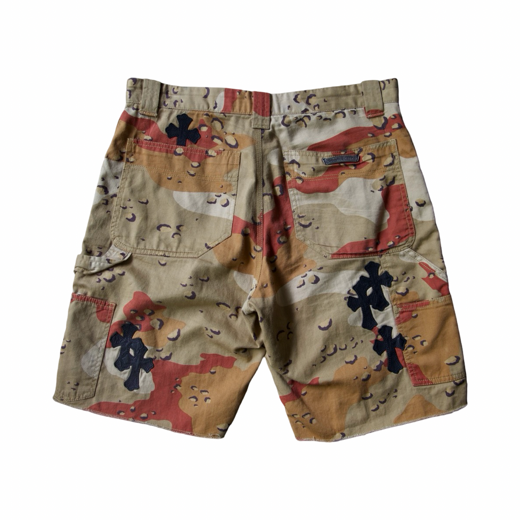 Chrome Hearts Sex Records Leather Shorts Desert Camo