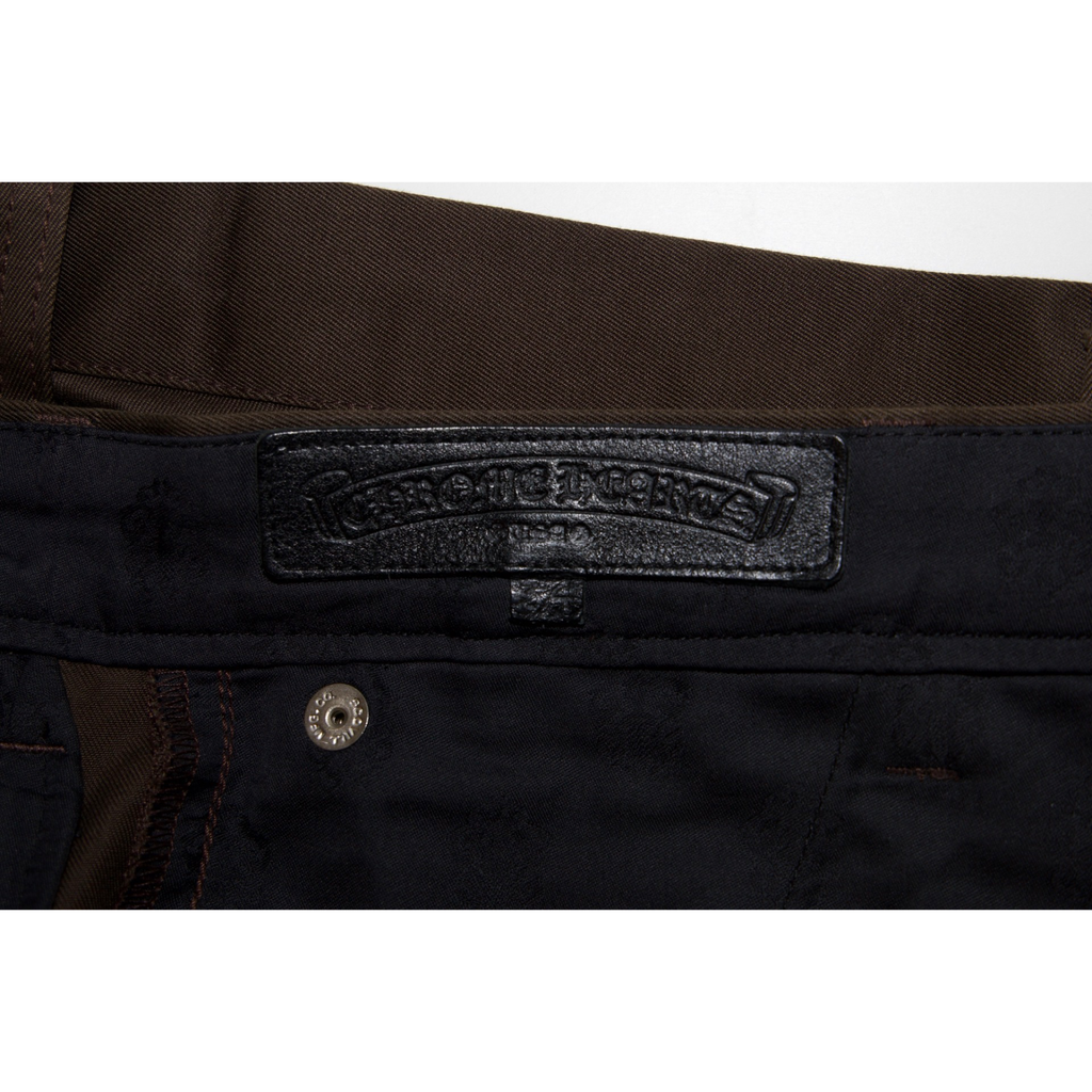 Chrome Hearts Brown Leopard Patch Chino Pants