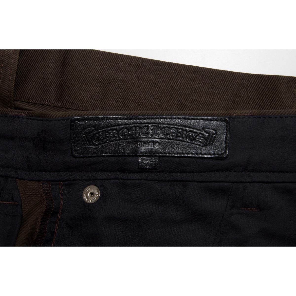 Chrome Hearts Brown Leopard Patch Chino Pants