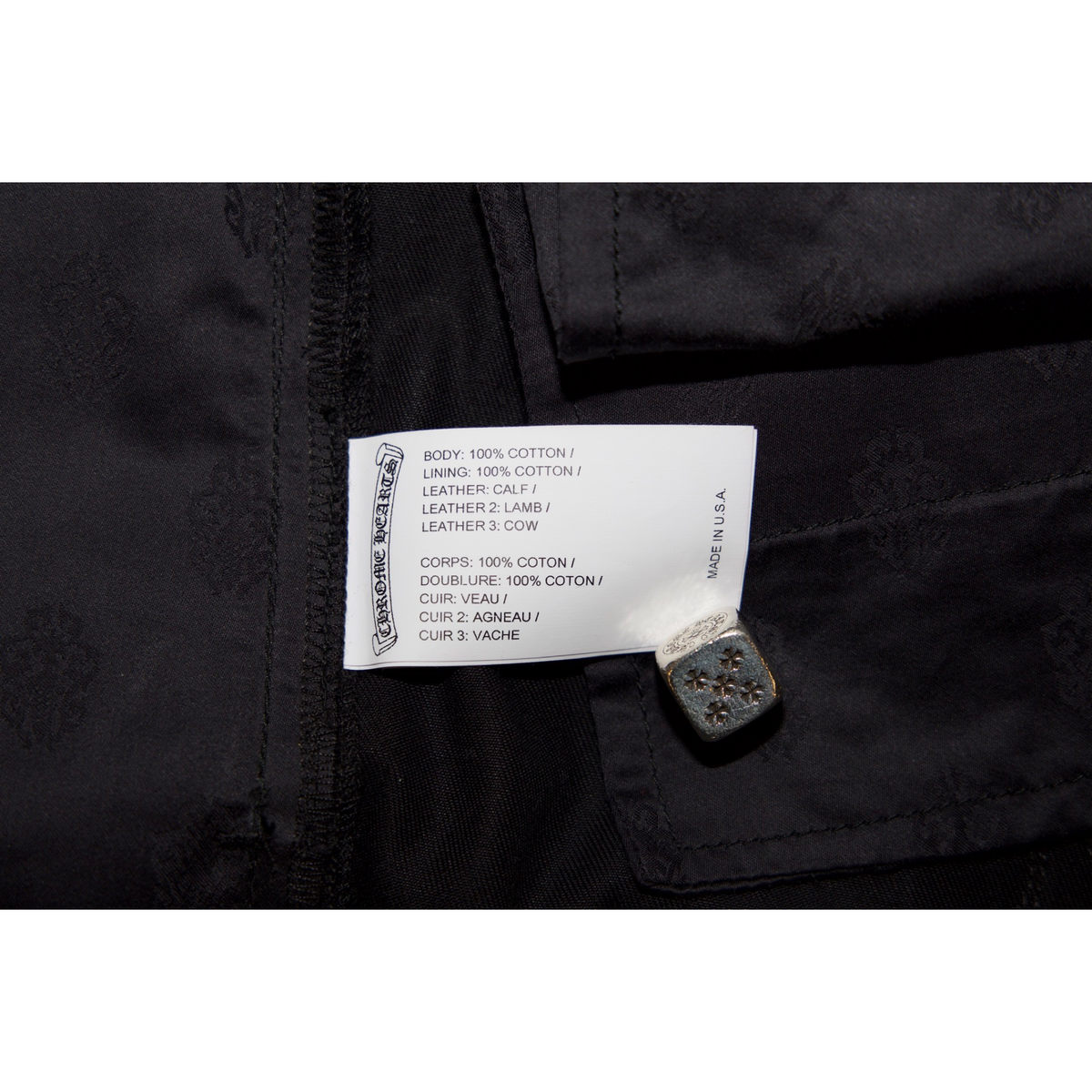 Chrome Hearts Black Camo Patch Chino Pants