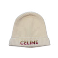 Celine Gradient Logo Beanie Cream