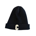 Celine Embroidered Knit Beanie Black
