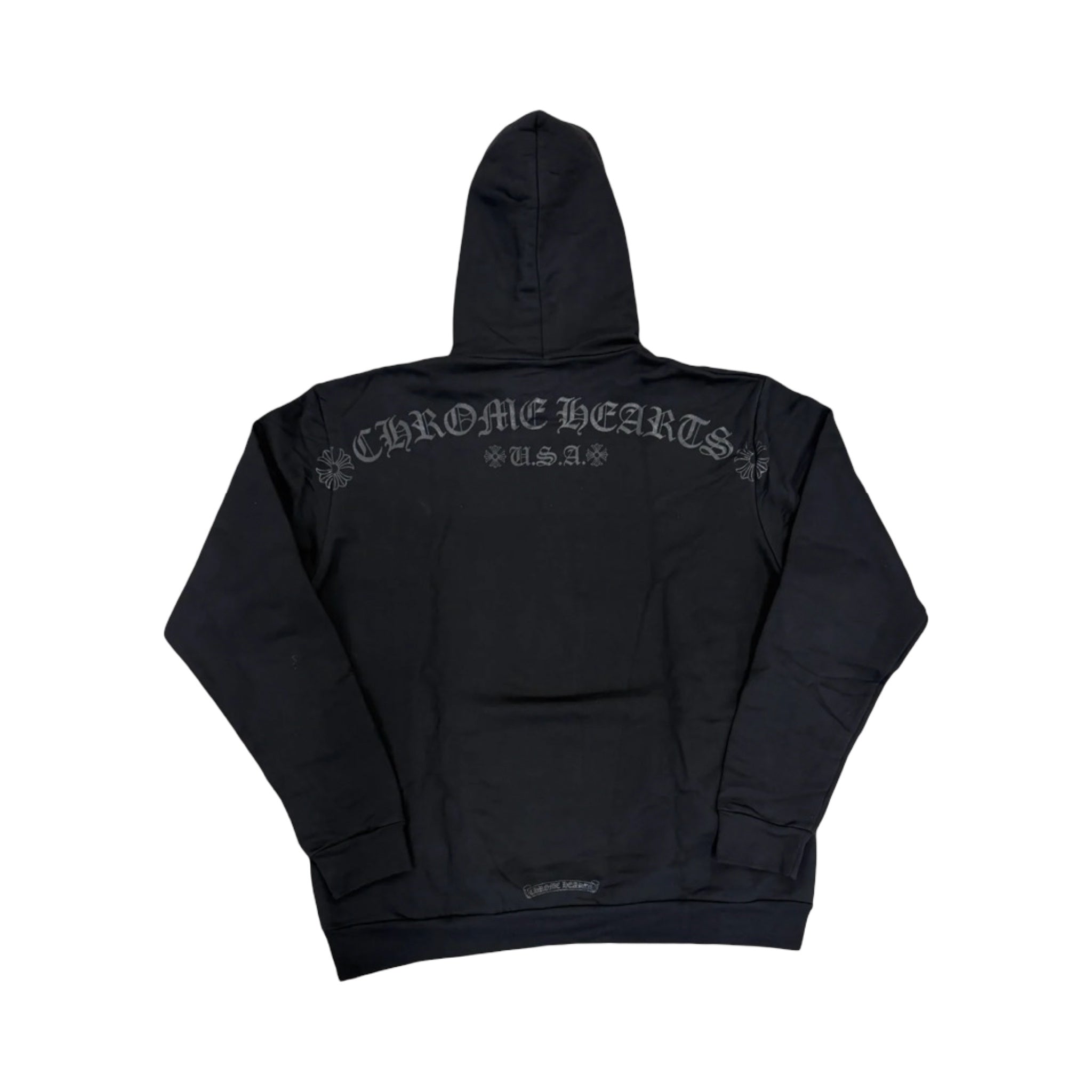 Chrome Hearts Online Exclusive Tonal Horseshoe Logo Hoodie Black