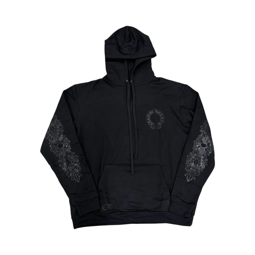 Chrome Hearts Online Exclusive Tonal Horseshoe Logo Hoodie Black