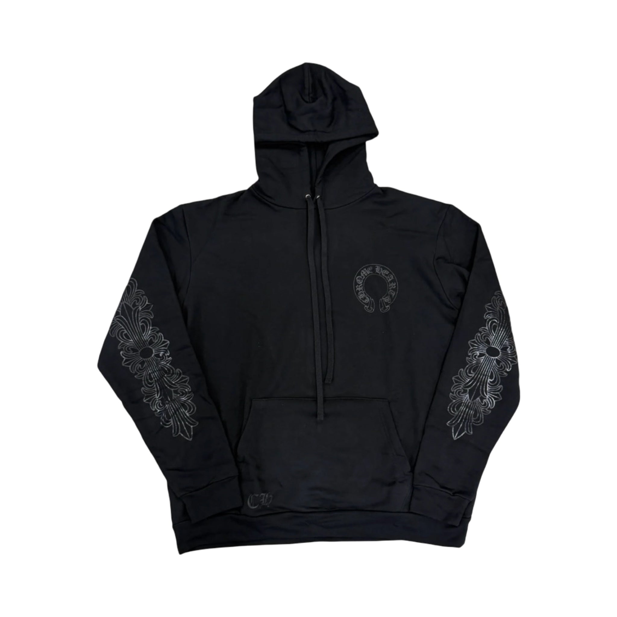 Chrome Hearts Online Exclusive Tonal Horseshoe Logo Hoodie Black