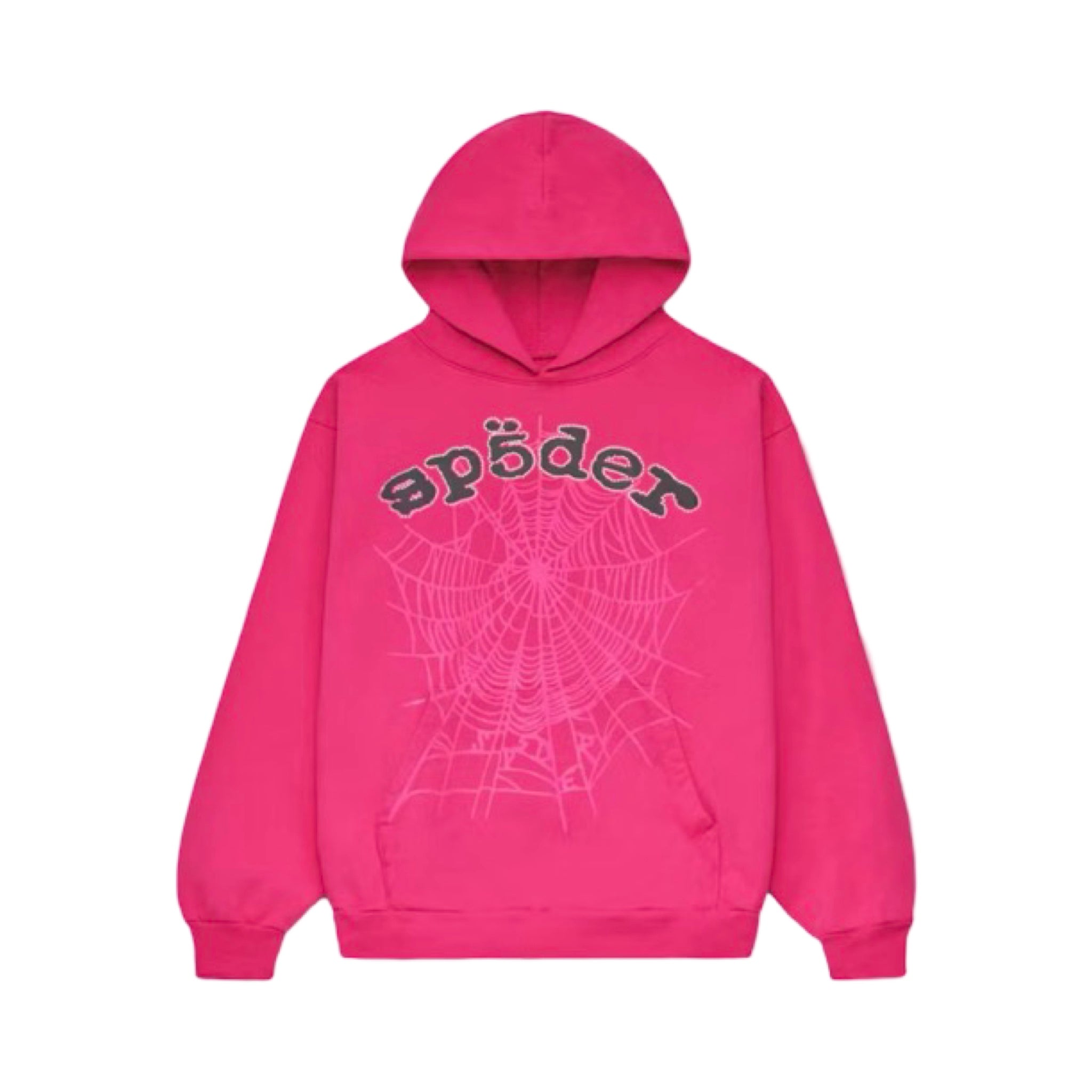 SP5DER OG Legacy Pink Black Web Hoodie