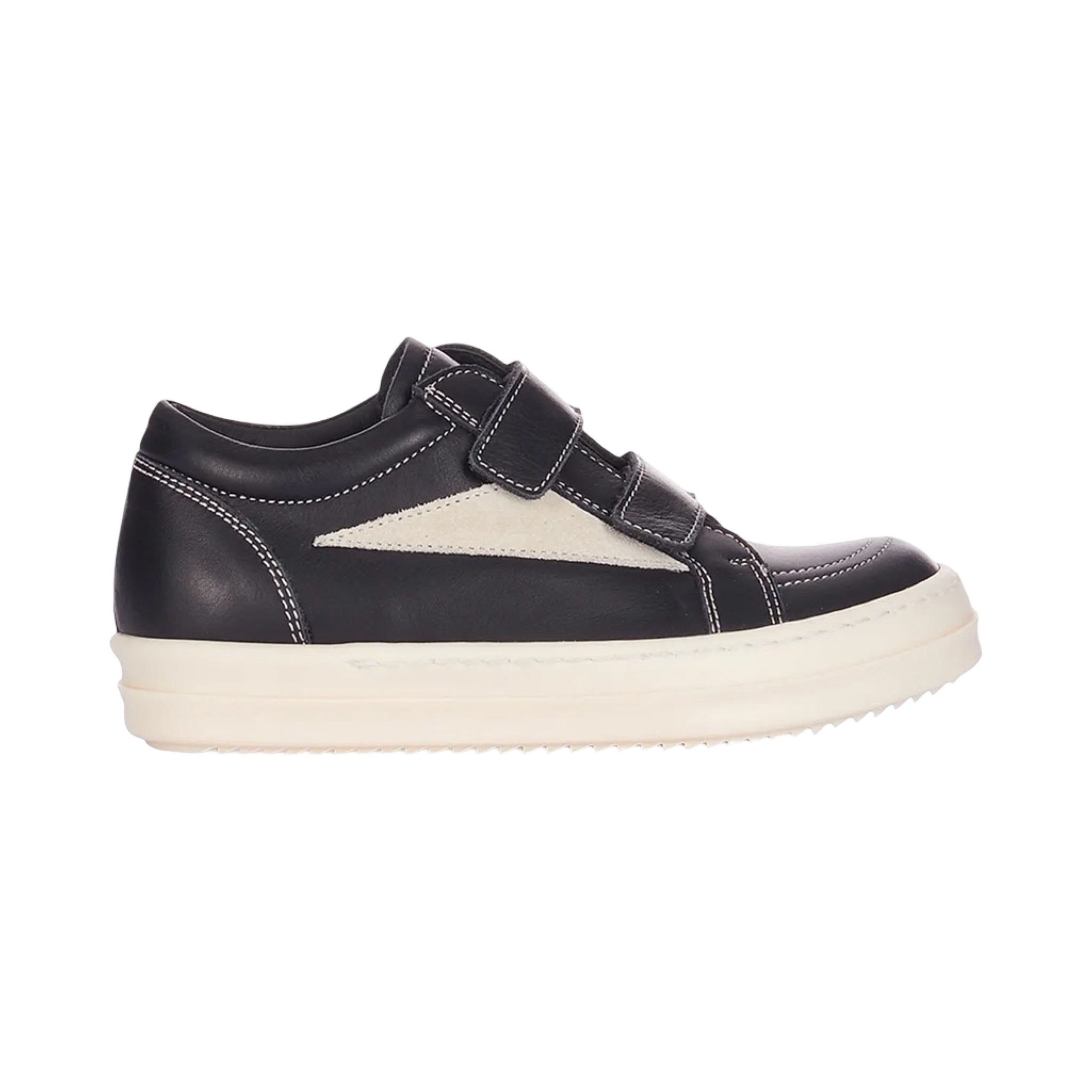 Rick Owens Leather Vintage Sneak Toddler Strap Black/Milk