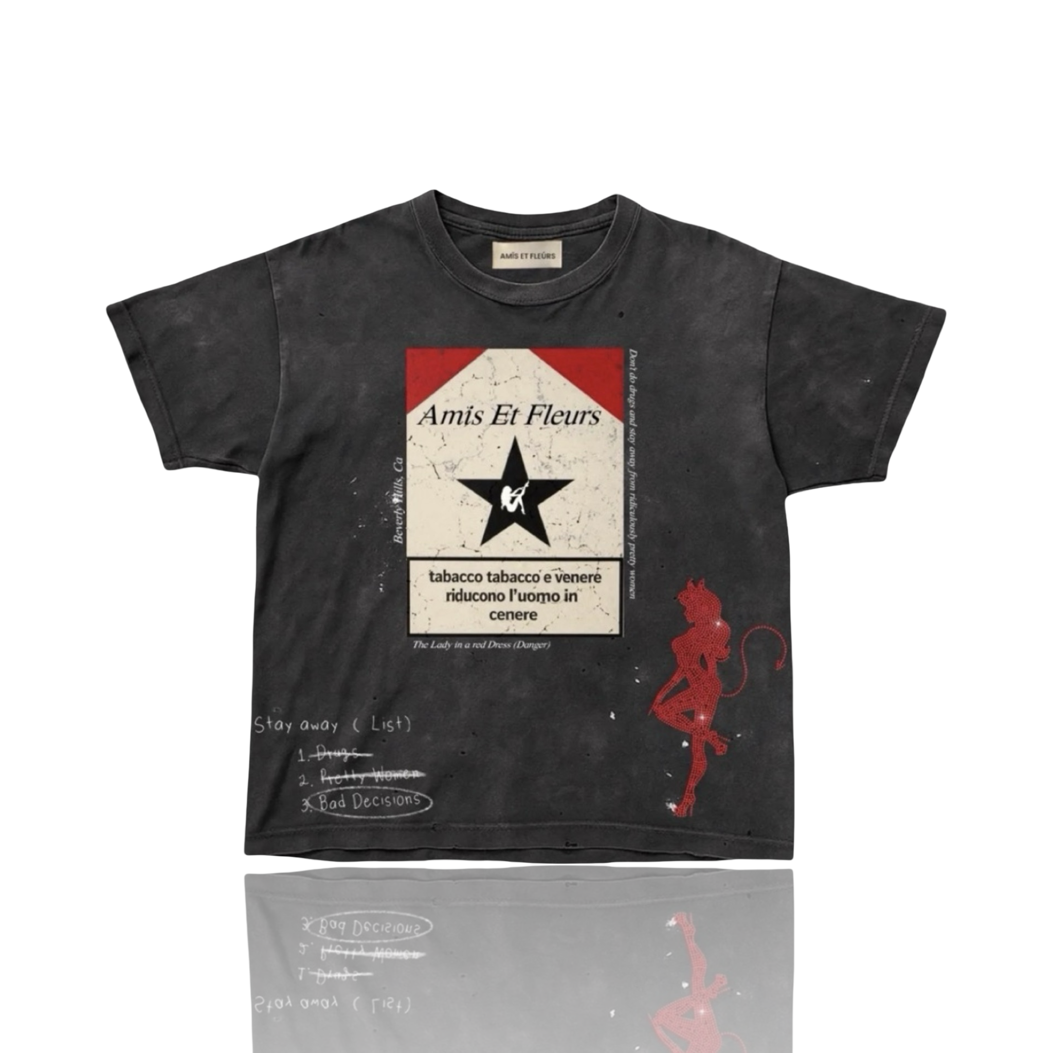 Amis Et Fleurs Lady In Red Tee