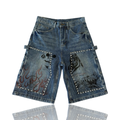 Amis Et Fleurs Studded Carpenter Jorts