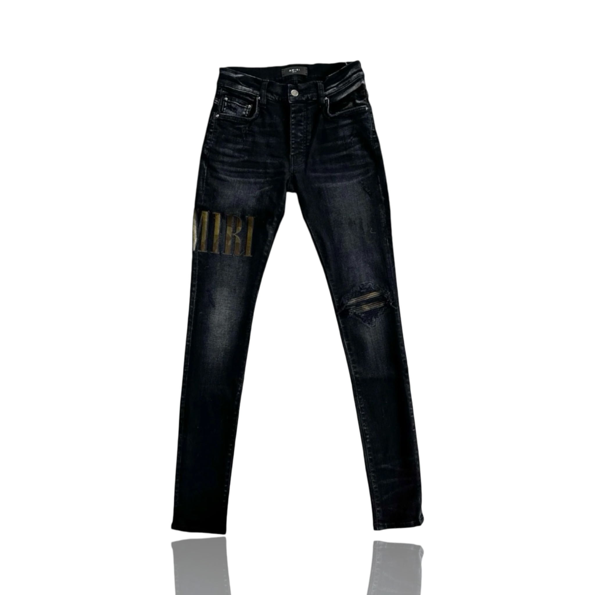 Amiri Core Black Camouflage Core Applique Logo Jeans