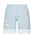 Amiri Ma Bar Logo Swim Shorts Baby Blue/White