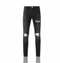 Amiri MX1 Black Suede Patch Denim