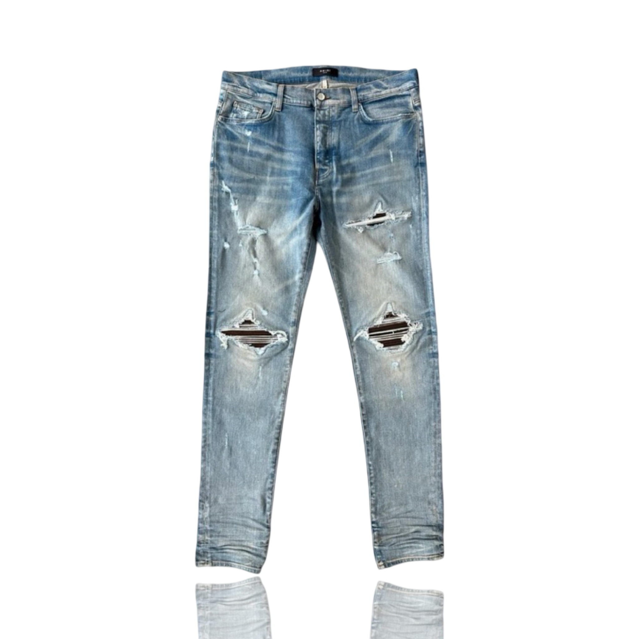 Amiri MX1 Clay Indigo & Brown Jeans