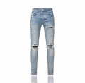 Amiri MX1 Clay Indigo Black Patch Denim