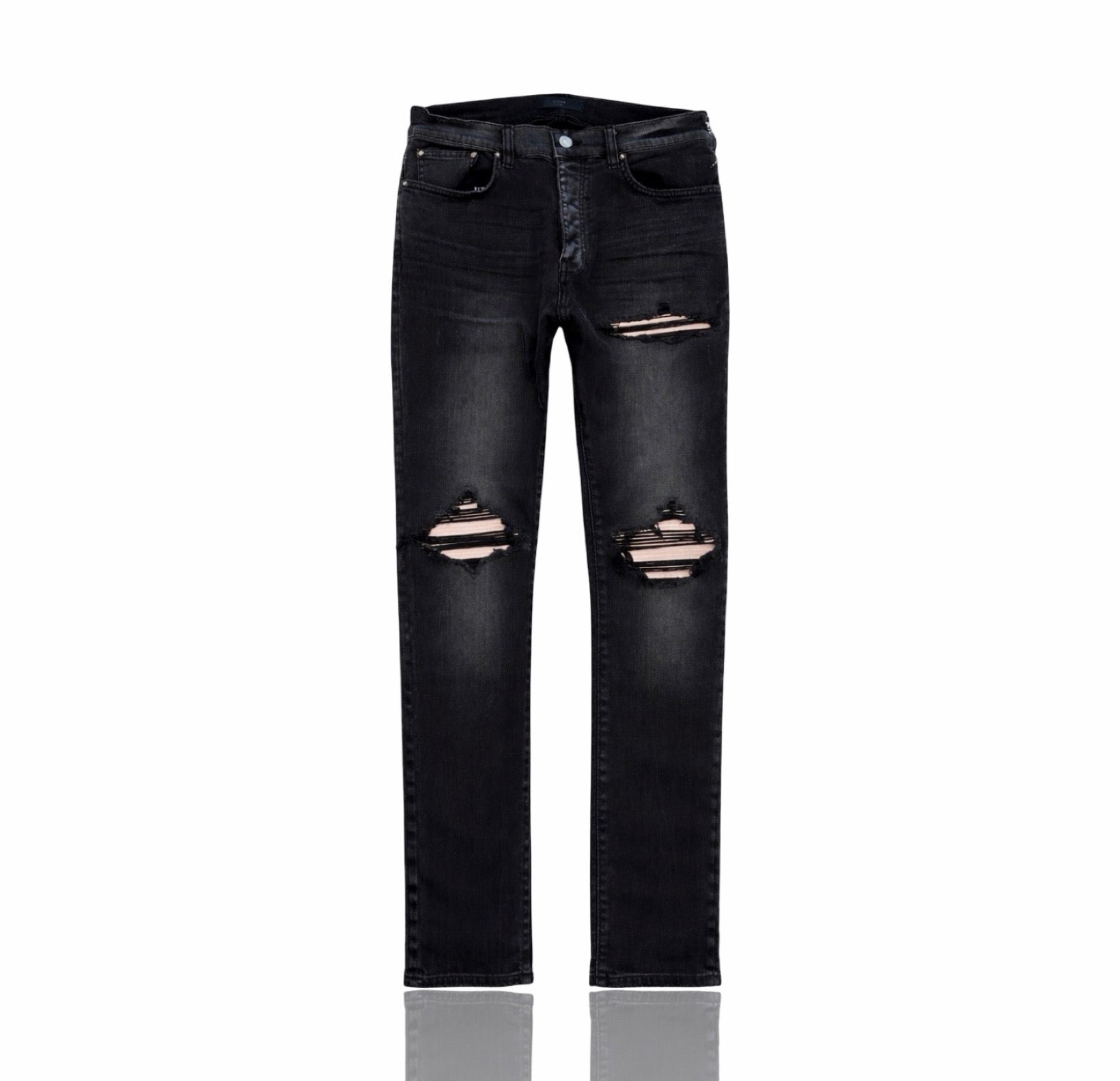 Amiri MX1 Storm Black Pink Patch Denim