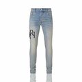 Amiri Staggered Embroidered Logo Jeans Vintage Indigo