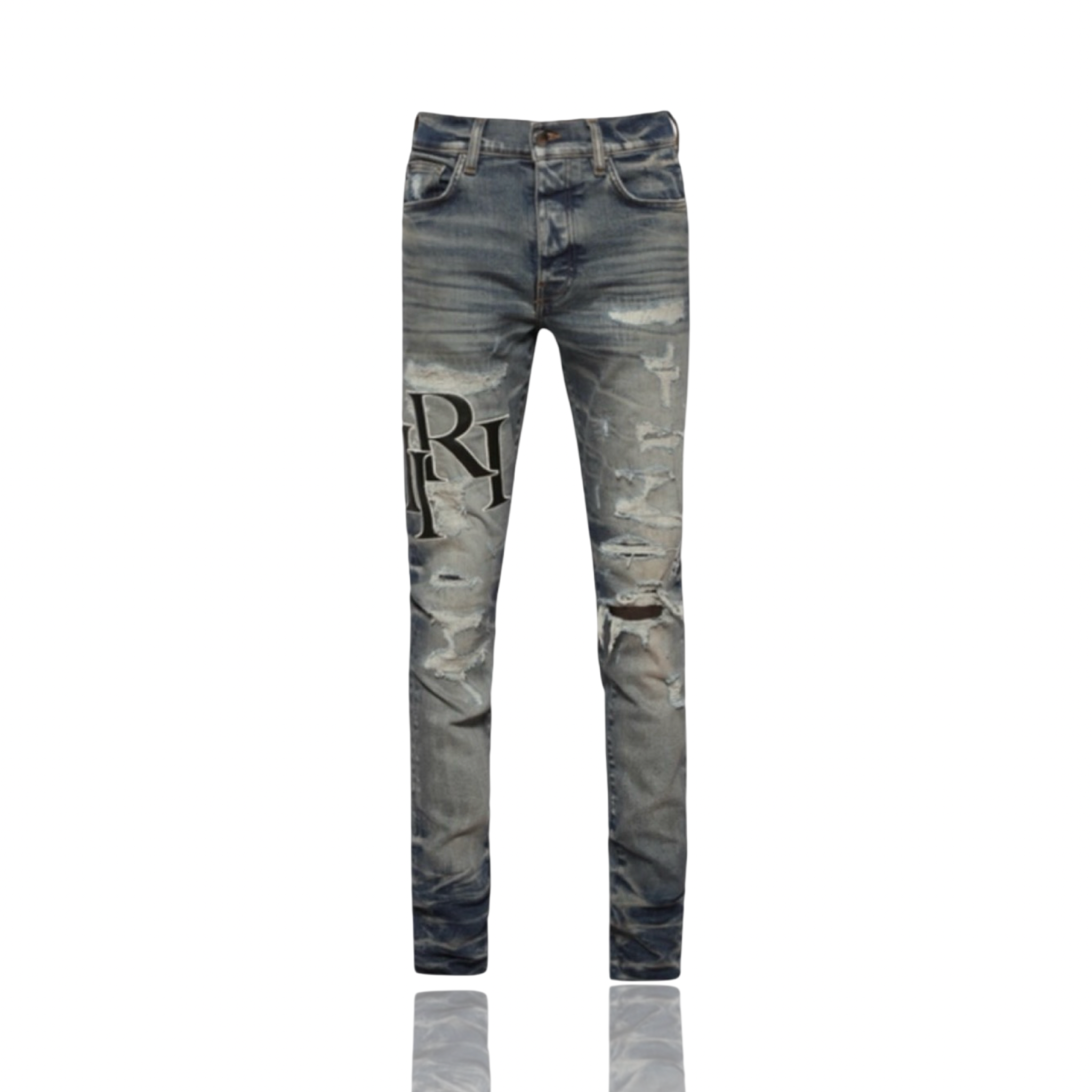 Amiri Staggered Logo Jean Vintage Indigo
