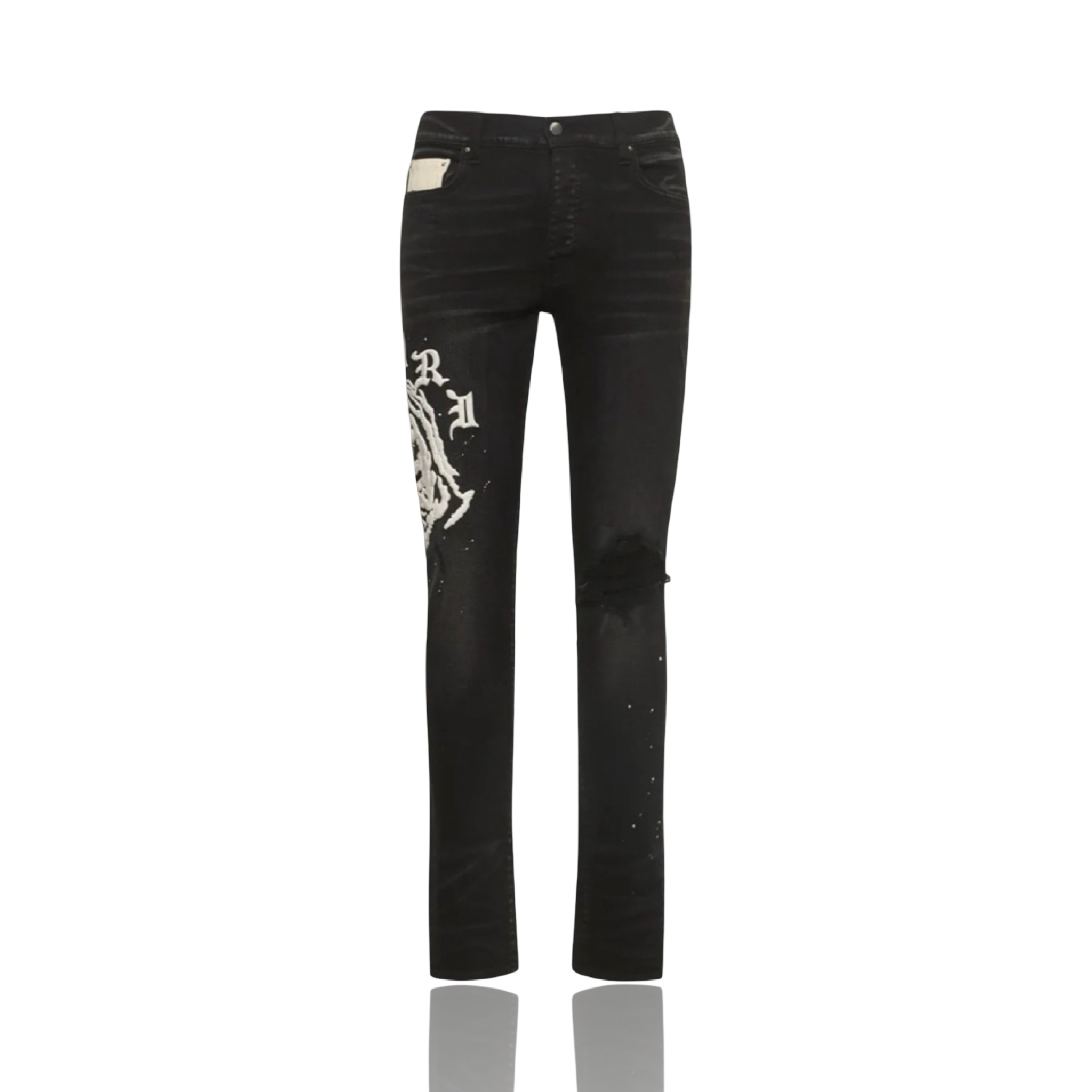 Amiri Wes Lang Reaper Logo Jean Aged Black