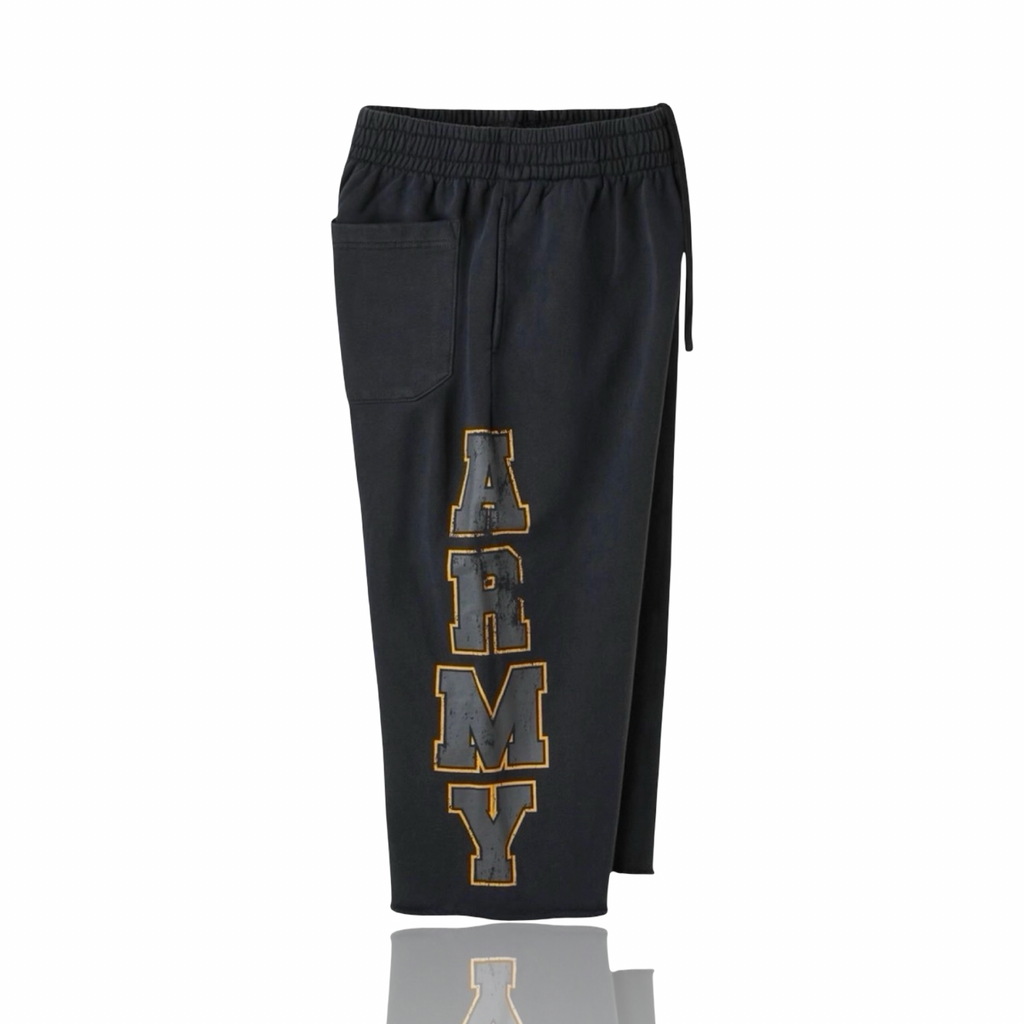 Happy Memories Don't Die Army Sweat Shorts 3/4 Black
